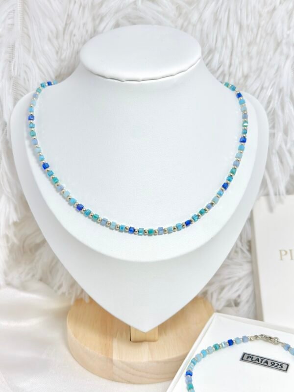 COLLAR CRISTAL CUBO CELESTE
